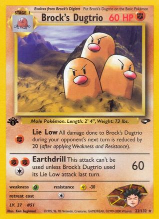 Brock's Dugtrio (022/132) [Gym Challenge] 1st Edition - Rare