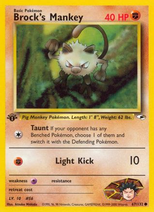 Brock's Mankey (067/132) [Gym Heroes] 1st Edition - Common