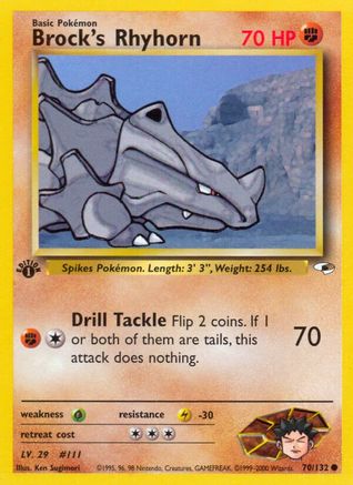 Brock's Rhyhorn (070/132) [Gym Heroes] 1st Edition - Common