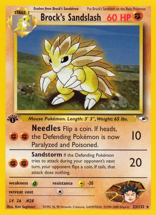 Brock's Sandslash (023/132) [Gym Heroes] 1st Edition - Rare