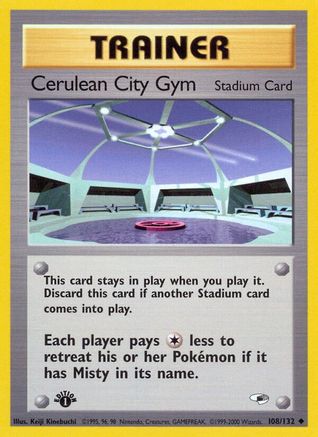 Cerulean City Gym (108/132) [Gym Heroes] 1st Edition - Uncommon