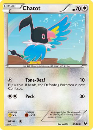 Chatot (85/108) [Dark Explorers] Reverse Holofoil - Uncommon