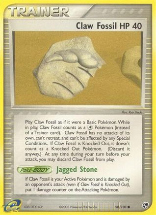 Claw Fossil (90/100) [Sandstorm] Reverse Holofoil - Common