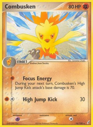 Combusken (16/100) [Crystal Guardians] Reverse Holofoil - Rare