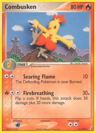 Combusken (31/100) [Crystal Guardians] Reverse Holofoil - Uncommon
