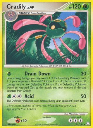 Cradily (21/146) [Legends Awakened] Reverse Holofoil - Rare
