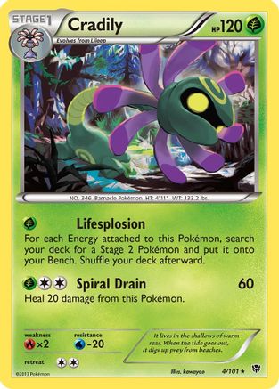 Cradily (4/101) [Plasma Blast] Reverse Holofoil - Rare