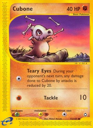 Cubone (072/147) [Aquapolis] Reverse Holofoil - Common