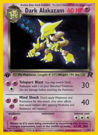 Dark Alakazam (001/82) [Team Rocket] 1st Edition Holofoil - Holo Rare