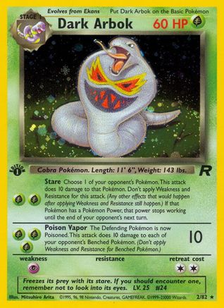 Dark Arbok (002/82) [Team Rocket] 1st Edition Holofoil - Holo Rare