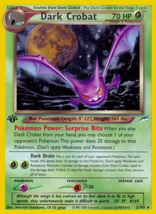 Dark Crobat (2/105) [Neo Destiny] 1st Edition Holofoil - Holo Rare