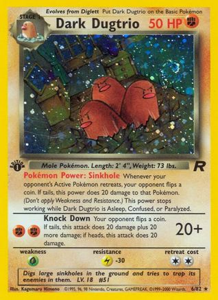Dark Dugtrio (006/82) [Team Rocket] 1st Edition Holofoil - Holo Rare