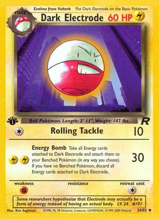 Dark Electrode (034/82) [Team Rocket] 1st Edition - Uncommon