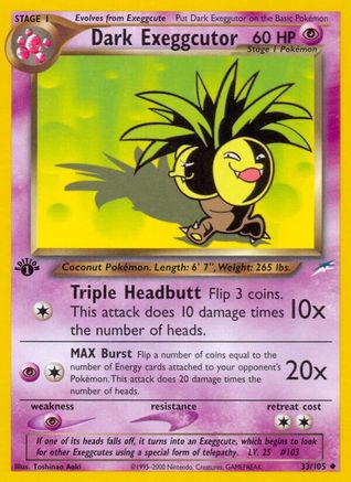 Dark Exeggcutor (033/105) [Neo Destiny] 1st Edition - Uncommon