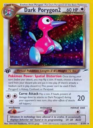 Dark Porygon2 (8/105) [Neo Destiny] 1st Edition Holofoil - Holo Rare
