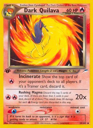 Dark Quilava (039/105) [Neo Destiny] 1st Edition - Uncommon