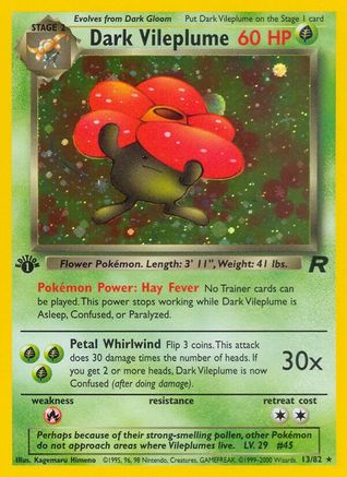 Dark Vileplume (013/82) [Team Rocket] 1st Edition Holofoil - Holo Rare