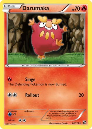Darumaka (24/114) [Black and White] Reverse Holofoil - Uncommon