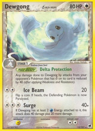 Dewgong (Delta Species) (15/101) [Dragon Frontiers] Reverse Holofoil - Rare