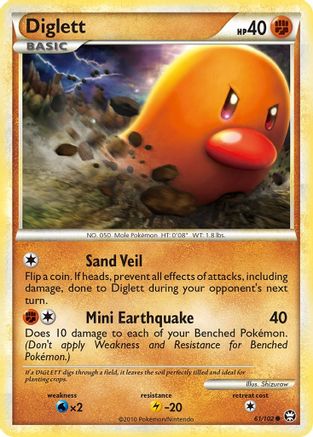 Diglett (061/102) [Triumphant] Reverse Holofoil - Common
