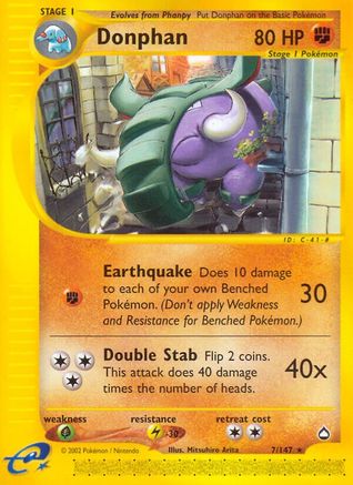 Donphan (7/147) [Aquapolis] Reverse Holofoil - Rare