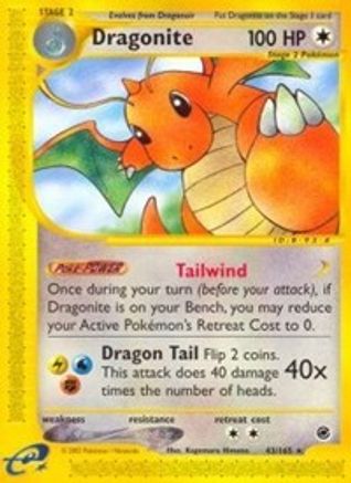 Dragonite (43/165) [Expedition] Reverse Holofoil - Rare