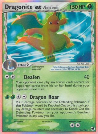 Dragonite ex (Delta Species) (91/101) [Dragon Frontiers] Holofoil - Ultra Rare