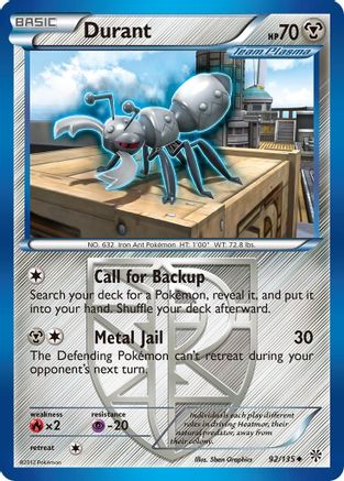 Durant (Team Plasma) (92/135) [Plasma Storm] Reverse Holofoil - Uncommon