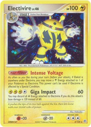 Electivire (3/130) [Diamond and Pearl] Reverse Holofoil - Holo Rare