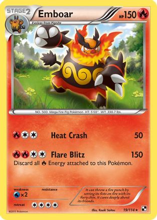 Emboar (19/114) [Black and White] Reverse Holofoil - Holo Rare