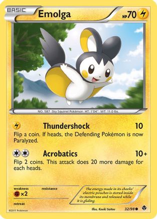 Emolga (32/98) [Emerging Powers] Reverse Holofoil - Common