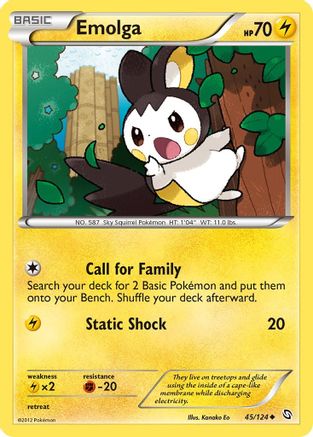 Emolga (45/124) [Dragons Exalted] Reverse Holofoil - Uncommon