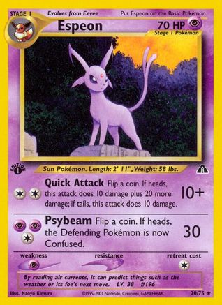 Espeon (020/75) [Neo Discovery] 1st Edition - Rare