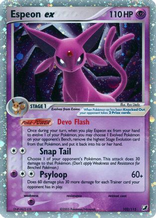 Espeon ex (102/115) [Unseen Forces] Holofoil - Ultra Rare