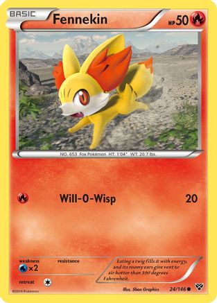 Fennekin (024/146) [XY Base Set] Reverse Holofoil - Common