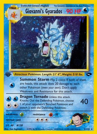 Giovanni's Gyarados (5/132) [Gym Challenge] 1st Edition Holofoil - Holo Rare