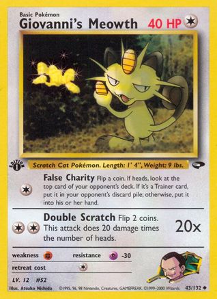 Giovanni's Meowth (043/132) [Gym Challenge] 1st Edition - Uncommon