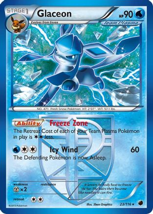 Glaceon (Team Plasma) (023/116) [Plasma Freeze] Reverse Holofoil - Rare