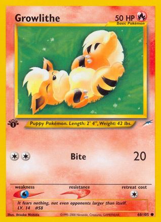 Growlithe (068/105) [Neo Destiny] 1st Edition - Common
