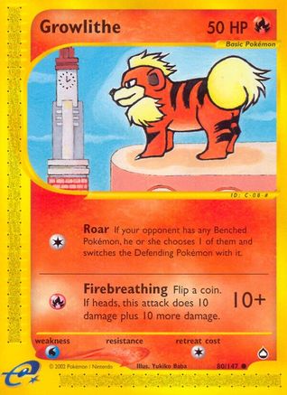 Growlithe (80/147) [Aquapolis] Reverse Holofoil - Common