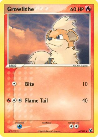 Growlithe (064/112) [FireRed & LeafGreen] Reverse Holofoil - Common