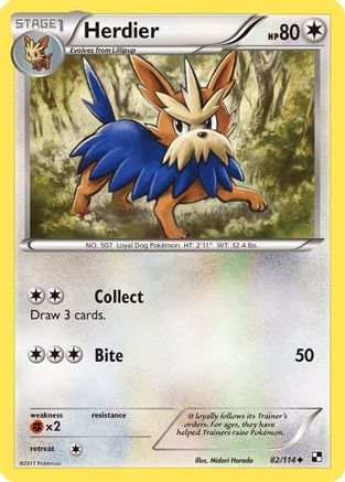 Herdier (82/114) [Black and White] - Uncommon