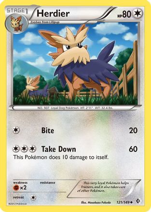 Herdier (121/149) [Boundaries Crossed] Reverse Holofoil - Uncommon
