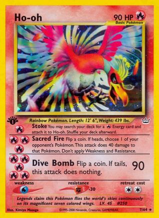 Ho-oh (7/64) [Neo Revelation] 1st Edition Holofoil - Holo Rare