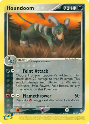 Houndoom (034/97) [Dragon] Reverse Holofoil - Uncommon
