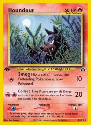 Houndour (24/75) [Neo Discovery] 1st Edition - Rare