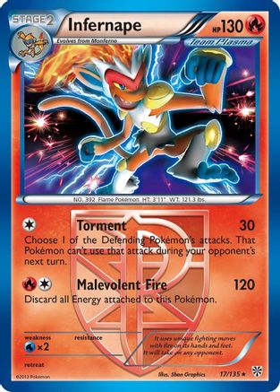 Infernape (Team Plasma) (017/135) [Plasma Storm] Reverse Holofoil - Holo Rare