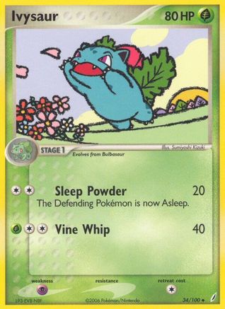 Ivysaur (034/100) [Crystal Guardians] Reverse Holofoil - Uncommon