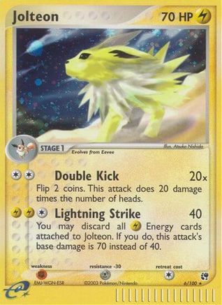 Jolteon (6/100) [Sandstorm] Reverse Holofoil - Holo Rare