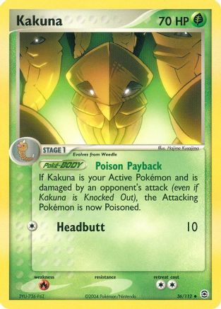 Kakuna (36/112) [FireRed & LeafGreen] Reverse Holofoil - Uncommon